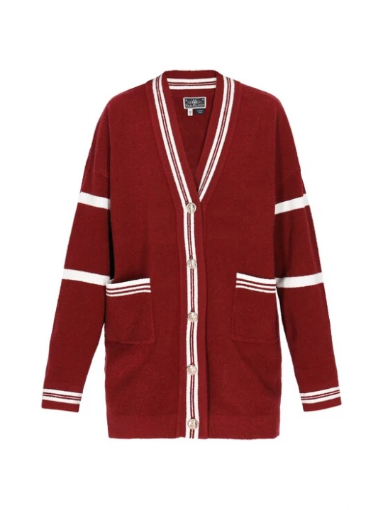 Foto van product DreiMaster Maritim Gebreid vest donkerrood / wit