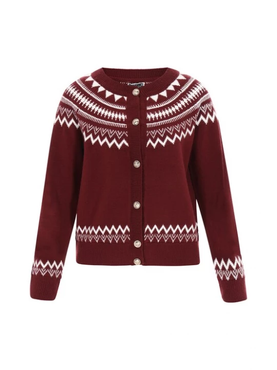 Foto van product DreiMaster Maritim Gebreid vest donkerrood / wit