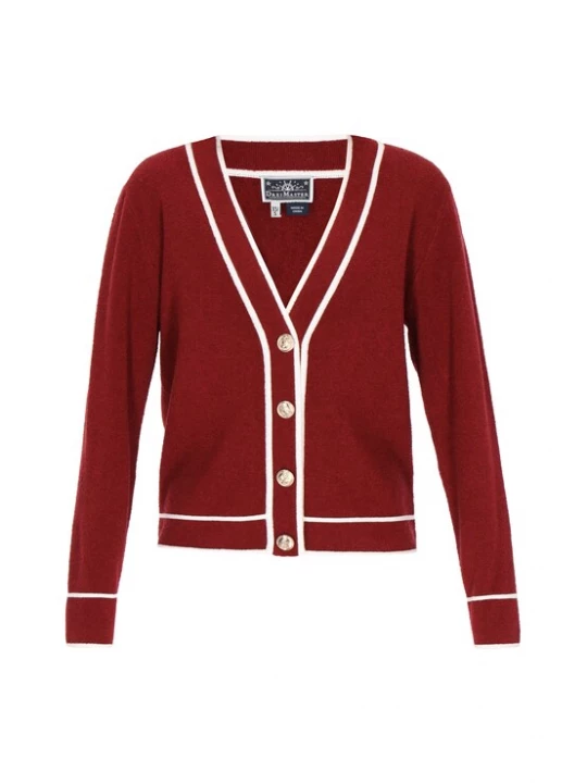 Foto van product DreiMaster Maritim Gebreid vest donkerrood / wit