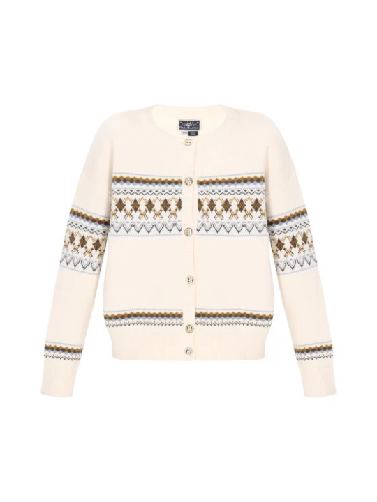 Foto van product DreiMaster Maritim Gebreid vest lichtblauw / bruin / offwhite