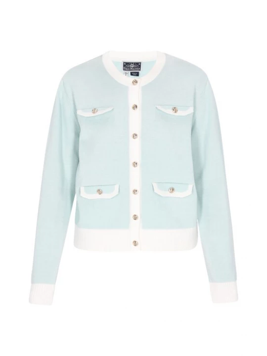 Foto van product DreiMaster Maritim Gebreid vest lichtblauw / offwhite