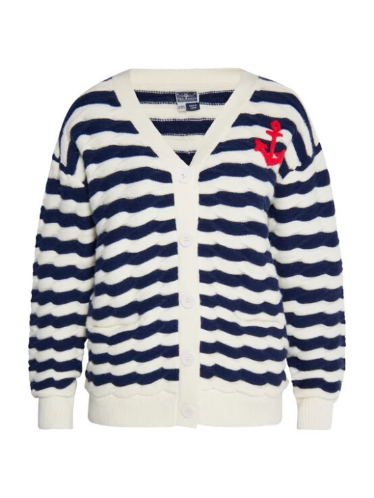 Foto van product DreiMaster Maritim Gebreid vest marine / rood / wolwit