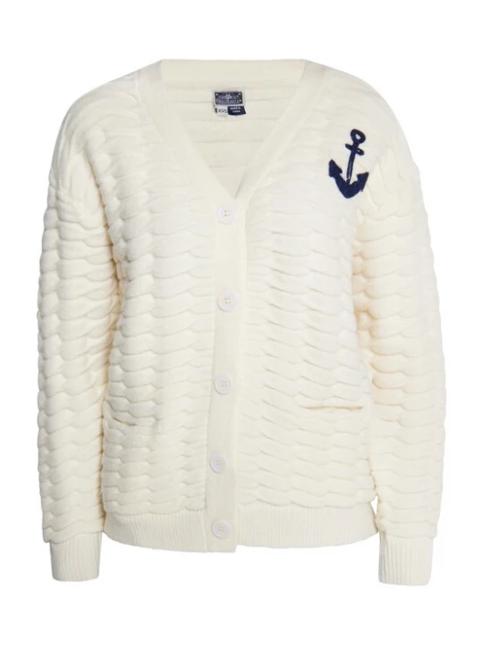 Foto van product DreiMaster Maritim Gebreid vest marine / wolwit