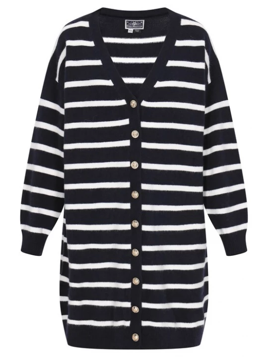 Foto van product DreiMaster Maritim Gebreid vest nachtblauw / wit