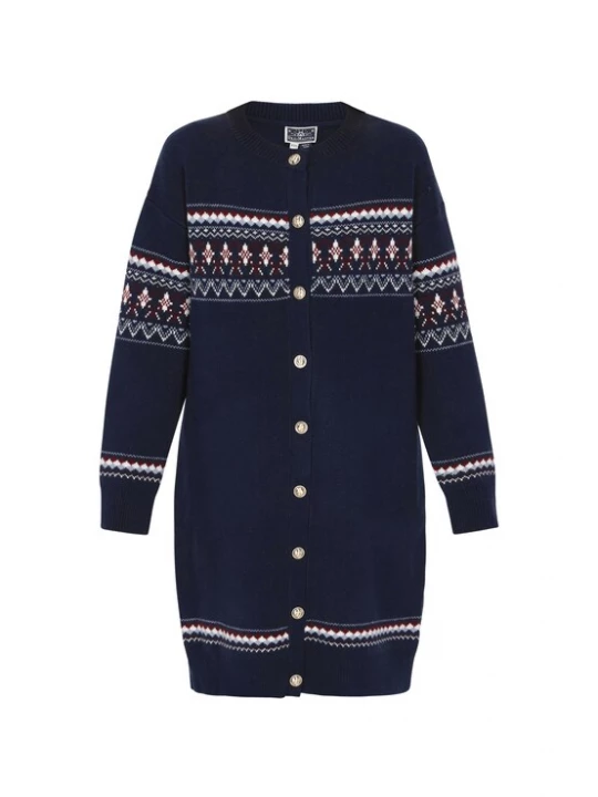 Foto van product DreiMaster Maritim Gebreid vest navy / rookgrijs / bordeaux / natuurwit