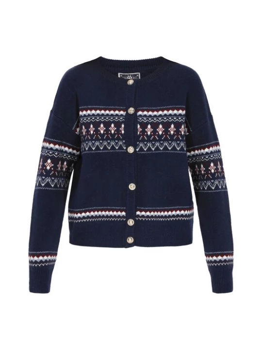 Foto van product DreiMaster Maritim Gebreid vest navy / turquoise / natuurwit