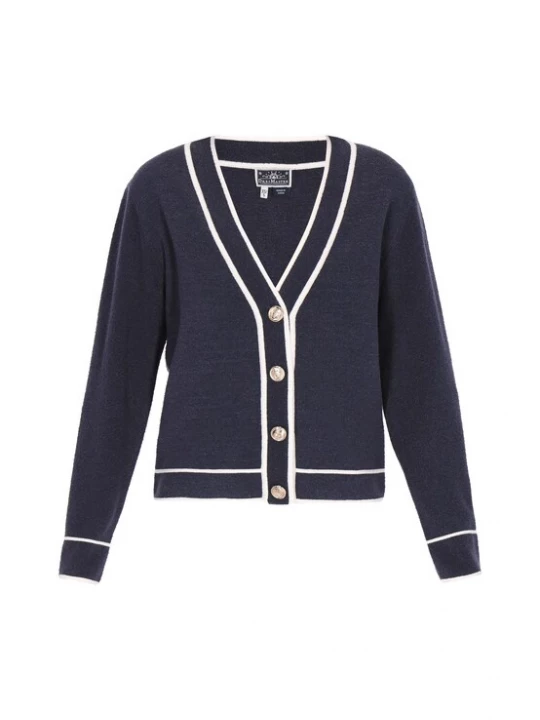 Foto van product DreiMaster Maritim Gebreid vest navy / wit