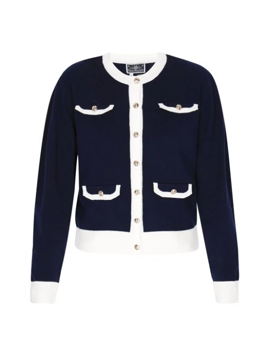Foto van product DreiMaster Maritim Gebreid vest navy / wit