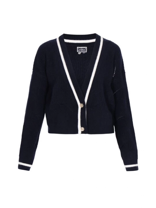 Foto van product DreiMaster Maritim Gebreid vest navy / wit