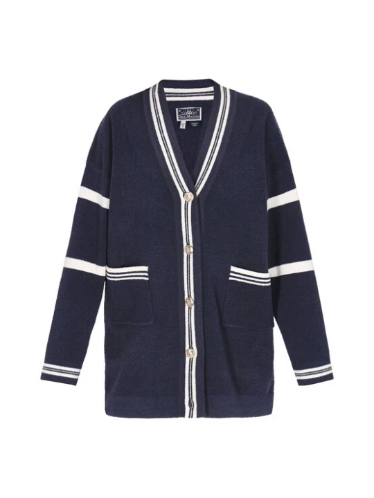 Foto van product DreiMaster Maritim Gebreid vest navy / wit
