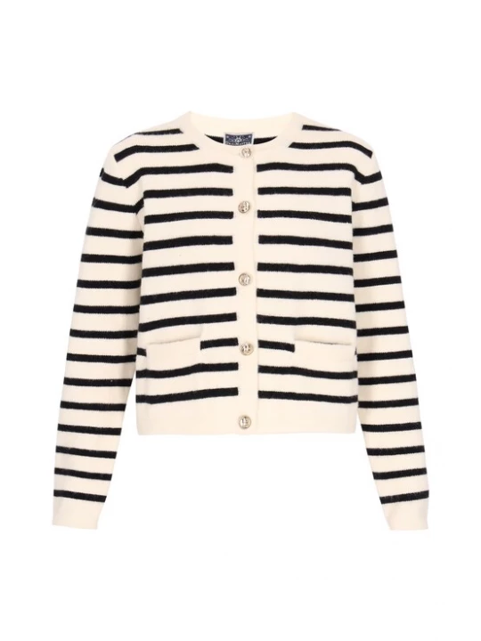 Foto van product DreiMaster Maritim Gebreid vest navy / wolwit