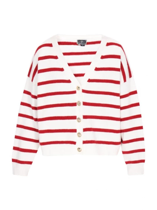 Foto van product DreiMaster Maritim Gebreid vest rood / offwhite
