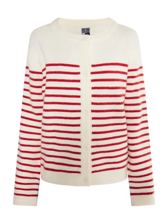 Foto van product DreiMaster Maritim Gebreid vest rood / offwhite
