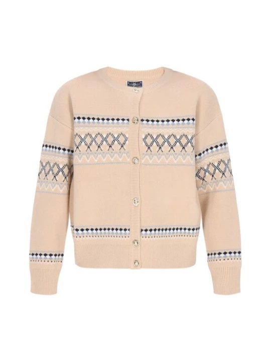 Foto van product DreiMaster Maritim Gebreid vest sand / turquoise / grijs / zwart