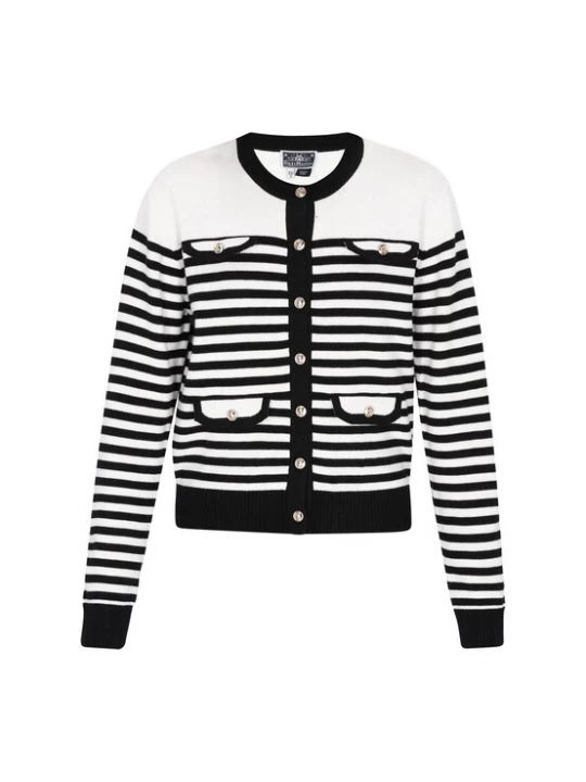Foto van product DreiMaster Maritim Gebreid vest zwart / offwhite