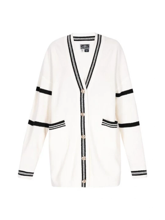 Foto van product DreiMaster Maritim Gebreid vest zwart / offwhite