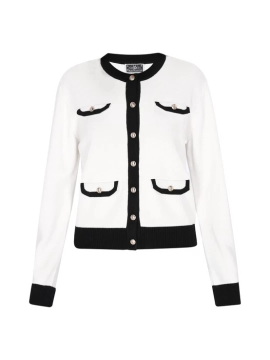 Foto van product DreiMaster Maritim Gebreid vest zwart / offwhite