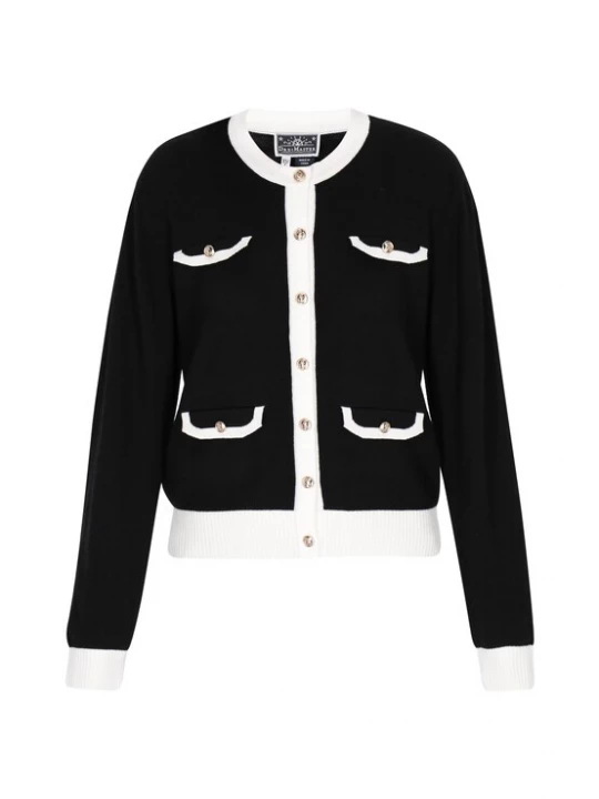 Foto van product DreiMaster Maritim Gebreid vest zwart / offwhite