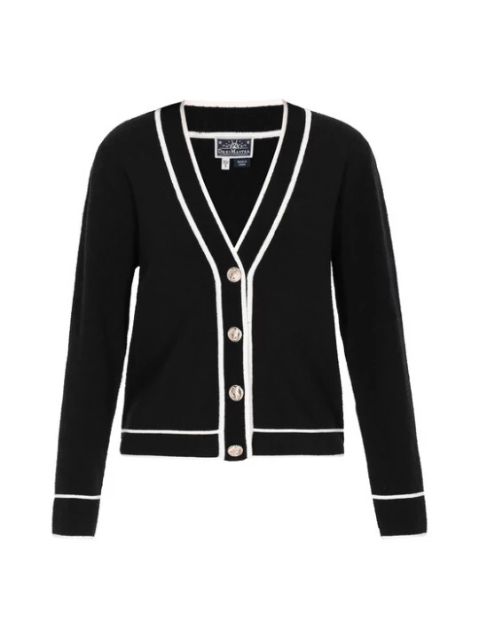 Foto van product DreiMaster Maritim Gebreid vest zwart / wit