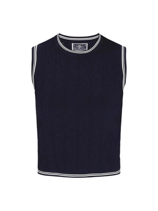 Foto van product DreiMaster Maritim Gebreide top 'Nautical' navy / wit