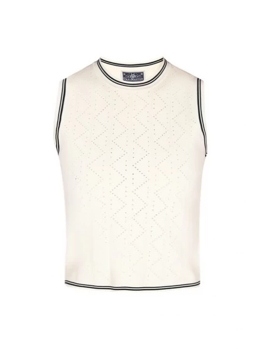 Foto van product DreiMaster Maritim Gebreide top 'Nautical' zwart / offwhite