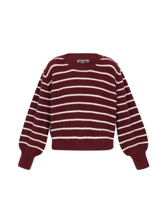 Foto van product DreiMaster Maritim Oversized trui donkerrood / wit