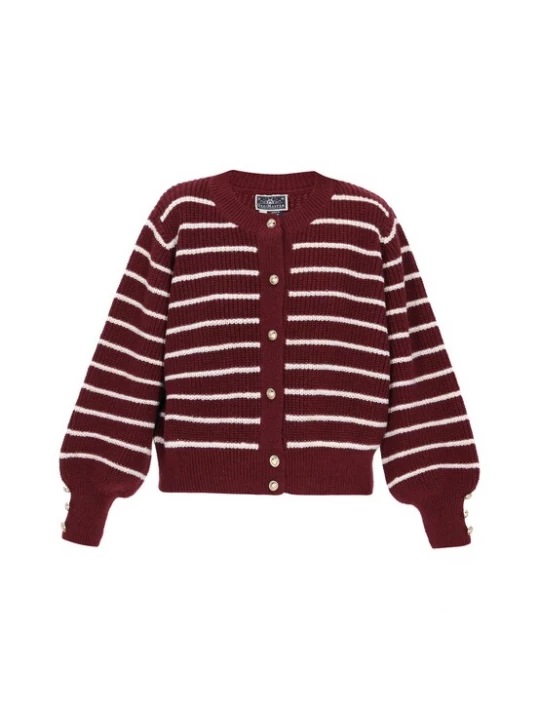Foto van product DreiMaster Maritim Oversized vest 'Classic Look' donkerrood / natuurwit