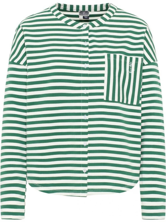 Foto van product DreiMaster Maritim Sweatvest grasgroen / natuurwit