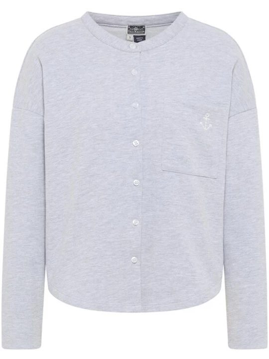 Foto van product DreiMaster Maritim Sweatvest grijs gemêleerd / wit