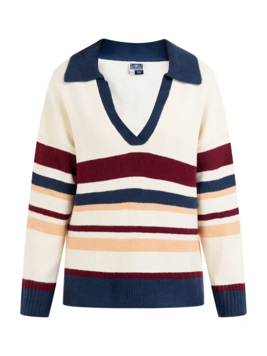 Foto van product DreiMaster Maritim Trui beige / ecru / navy / wijnrood