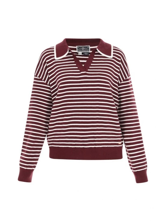 Foto van product DreiMaster Maritim Trui donkerrood / wit
