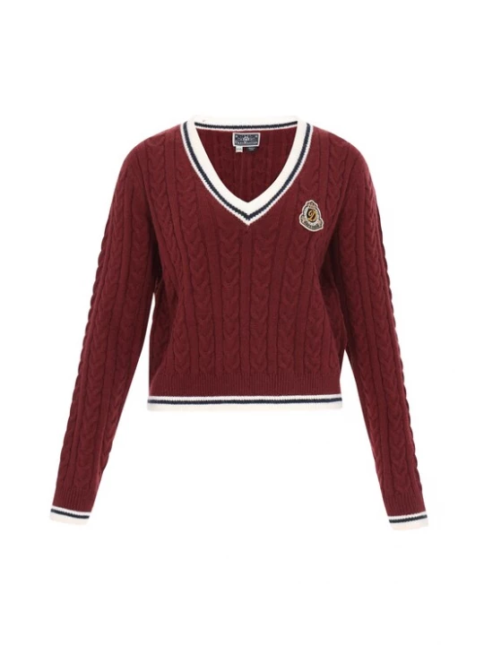 Foto van product DreiMaster Maritim Trui donkerrood / zwart / offwhite