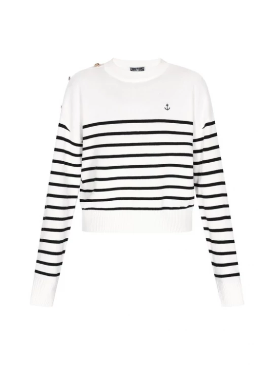 Foto van product DreiMaster Maritim Trui zwart / offwhite