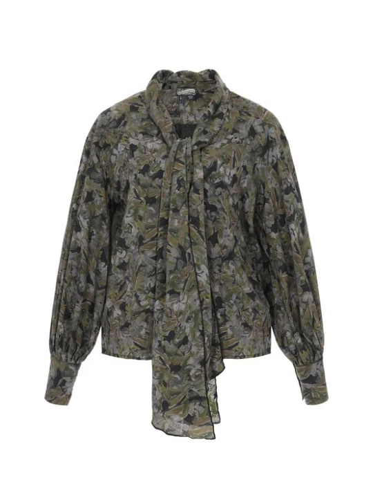 Foto van product DreiMaster Vintage Blouse basaltgrijs / kaki / zwart
