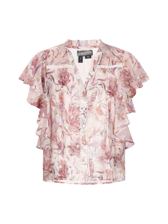 Foto van product DreiMaster Vintage Blouse goud / rosa / lichtroze / wit