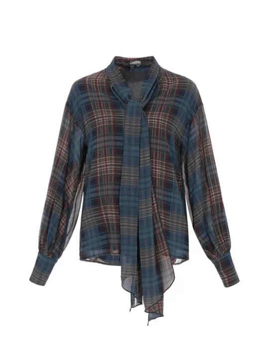 Foto van product DreiMaster Vintage Blouse marine / donkerblauw / grijs / rood