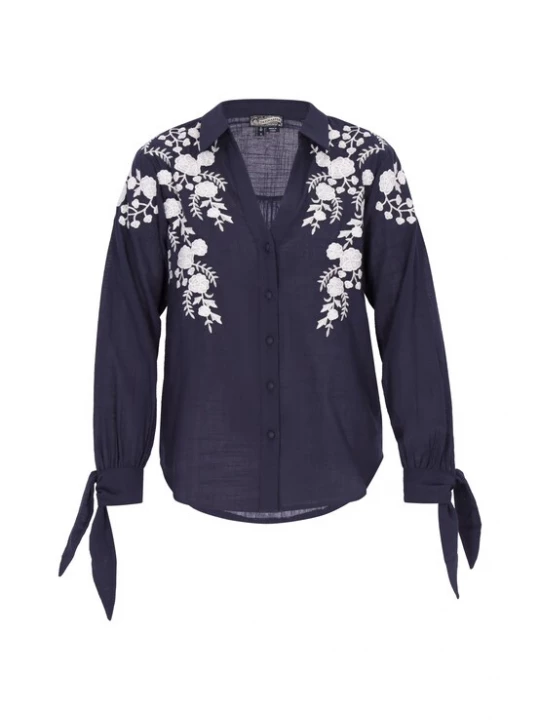 Foto van product DreiMaster Vintage Blouse navy / wit