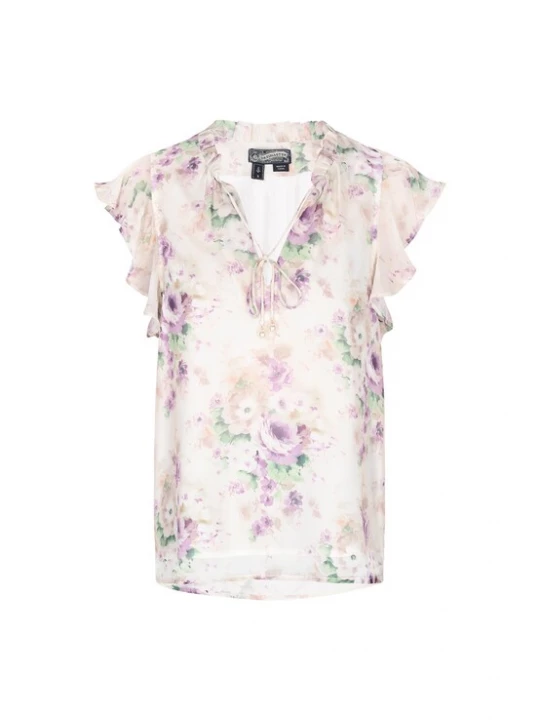 Foto van product DreiMaster Vintage Blouse 'Vintage' jade groen / sering / lavendel / pastellila