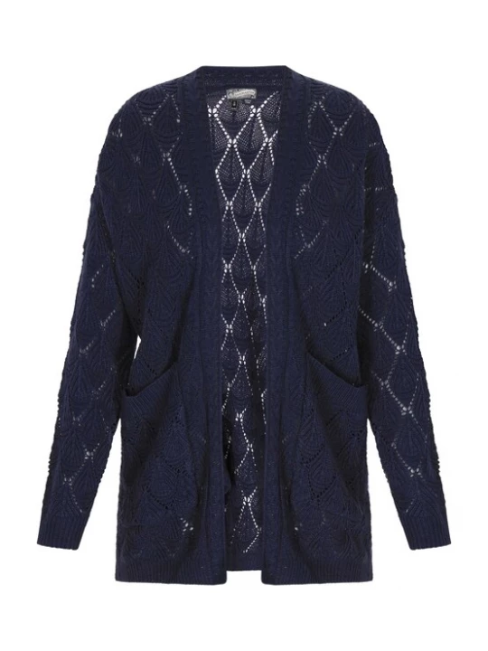 Foto van product DreiMaster Vintage Gebreid vest 'Comfy' nachtblauw