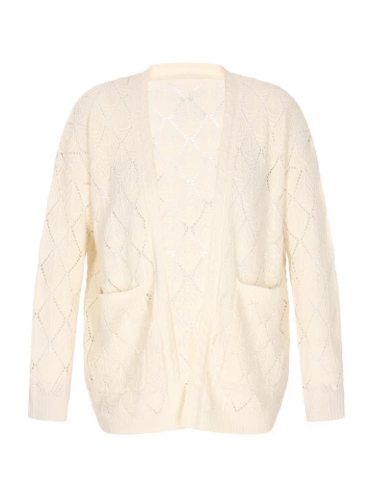 Foto van product DreiMaster Vintage Gebreid vest 'Comfy' wolwit