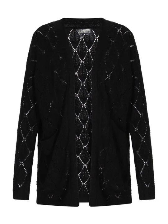 Foto van product DreiMaster Vintage Gebreid vest 'Comfy' zwart