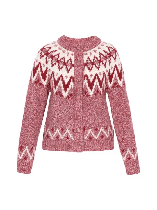 Foto van product DreiMaster Vintage Gebreid vest donkerrood / offwhite