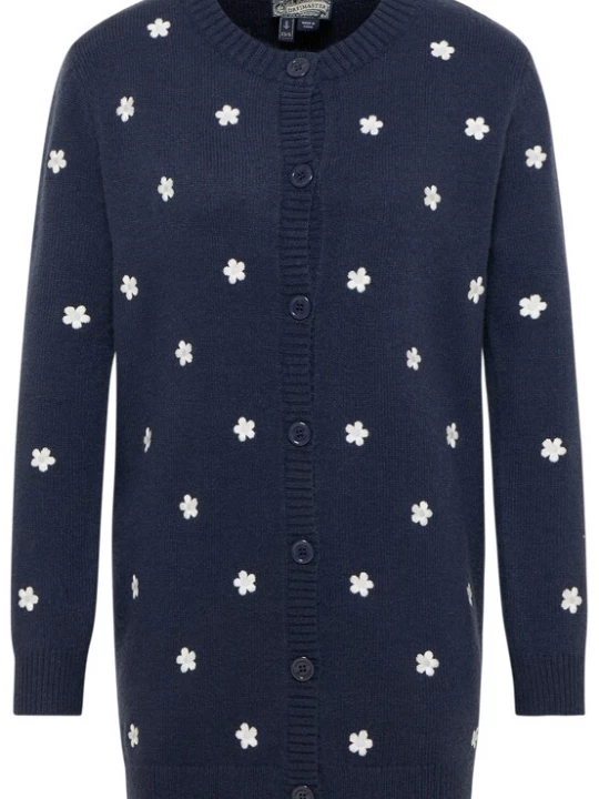 Foto van product DreiMaster Vintage Gebreid vest 'Idem' marine / wit