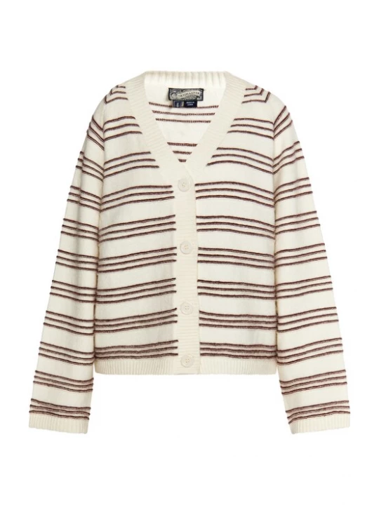 Foto van product DreiMaster Vintage Gebreid vest 'Imane' crème / donkerbruin