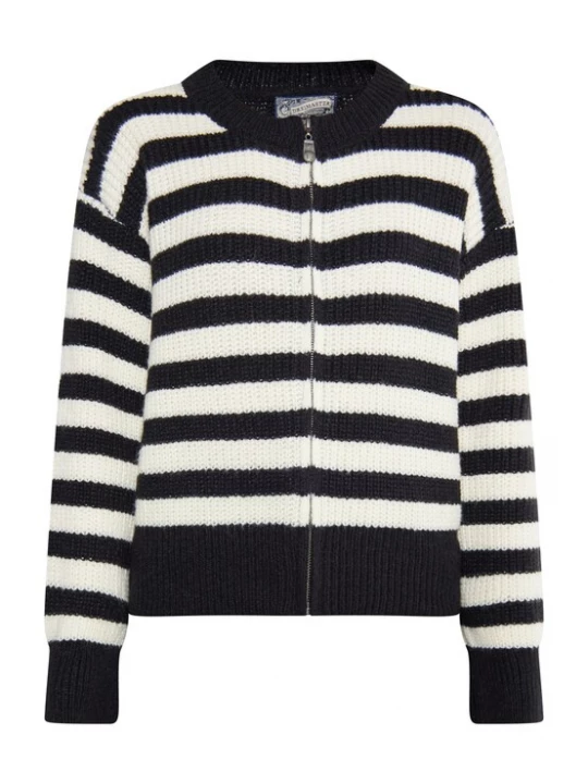 Foto van product DreiMaster Vintage Gebreid vest 'Imane' zwart / wolwit