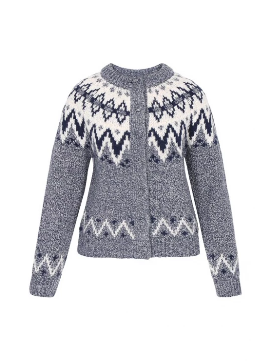 Foto van product DreiMaster Vintage Gebreid vest 'Vintage' marine / grijs gemêleerd / offwhite