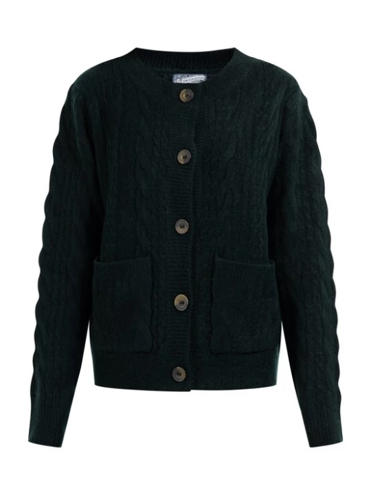 Foto van product DreiMaster Vintage Gebreid vest 'Zitha' donkergroen