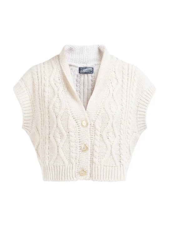 Foto van product DreiMaster Vintage Gebreide bodywarmer wolwit