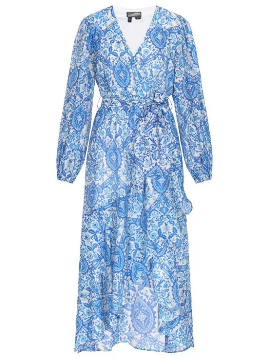 Foto van product DreiMaster Vintage Jurk azuur / royal blue / koningsblauw / wit