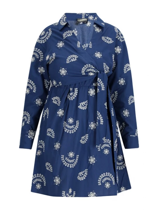 Foto van product DreiMaster Vintage Jurk nachtblauw / wit